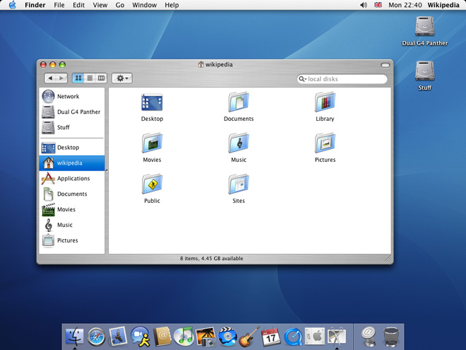 Mac OS X 10.3 Panther (2003)