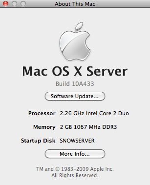 Mac OS X 10.6 Snow Leopard Server 10A433 GM