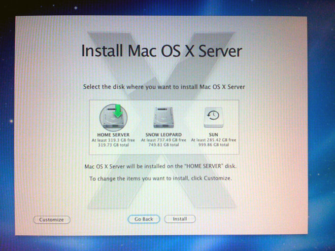 Выбор раздела для устанавливаемой OS X