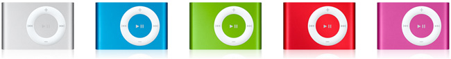 Цветовая гамма iPod Shuffle