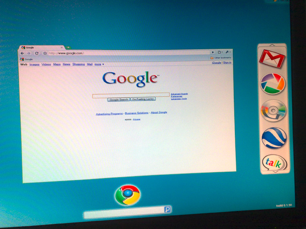 Первые снимки Google Chrome OS