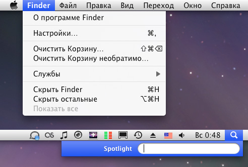 OS X Menubar
