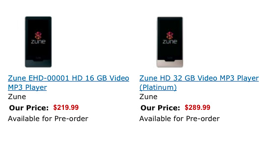 Zune HD поступит в продажу 15 сентября
