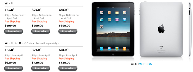 Apple начинает принимать предзаказы на планшет iPad