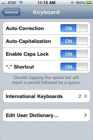Пользовательские словари в iPhone OS 4 beta