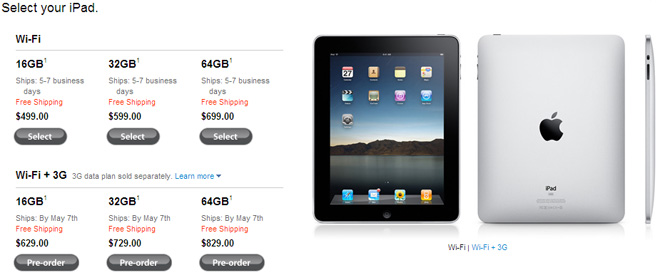 Продажи Apple iPad с поддержкой 3G стартуют 7 мая