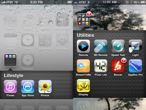 Папки в iPhone OS 4.0